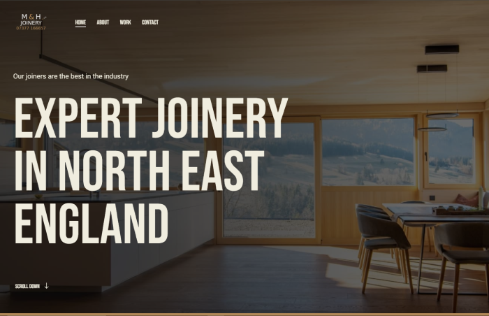 M&H Joinery NE Website Preview